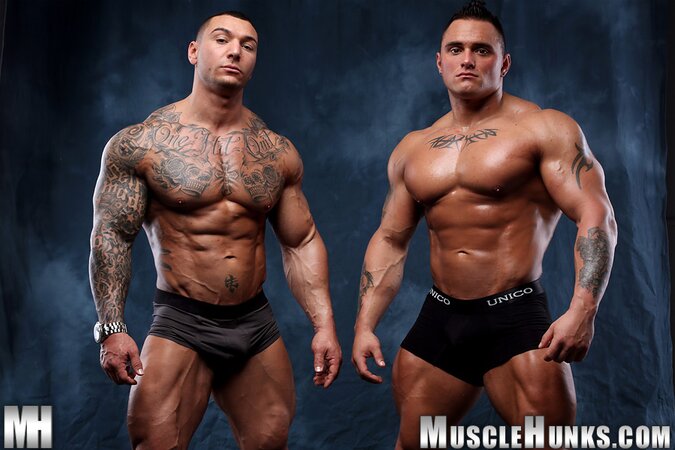 Jackson Gunn and Caleb del Gatto shows off their muscular bodies