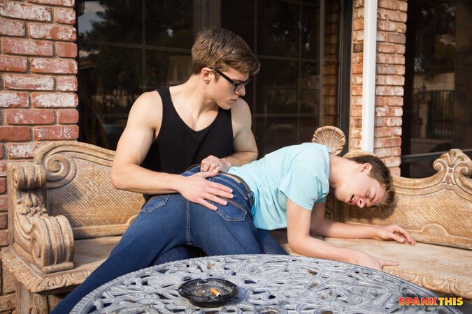 Blake Mitchell spanks Ethan Helms