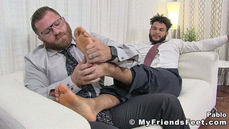 Pablo foot worshiped by Riley