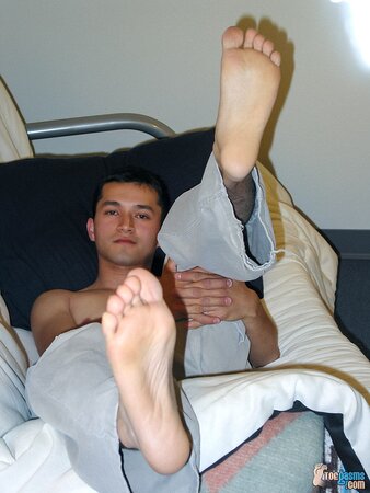 Tony shows off his feet and cock