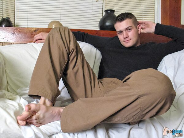 Bryce Corbin shows off his feet and cock