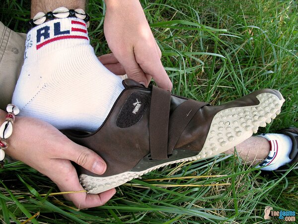 Joshuah shows off his sneakers and socks