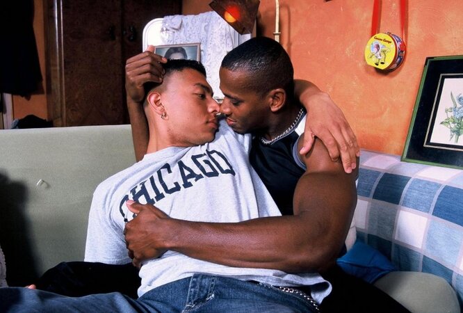 Buffed Gay Interracial Sex