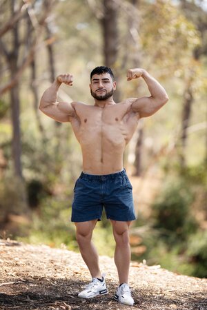 Matteo shows off his muscular body