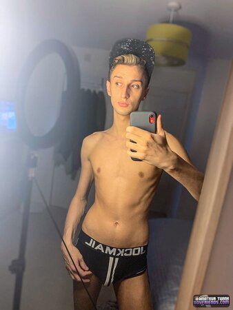 Austin Greenwood shows off his slim body