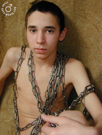 Twink Zhenya gets chained up for being a bad boy