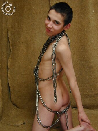 Twink Zhenya gets chained up for being a bad boy