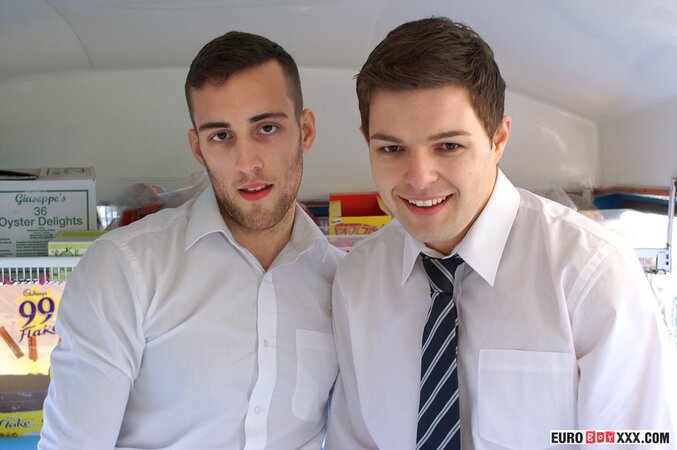 Jason Sutton and Darren Hibbert hide in ice cream van for deep anal