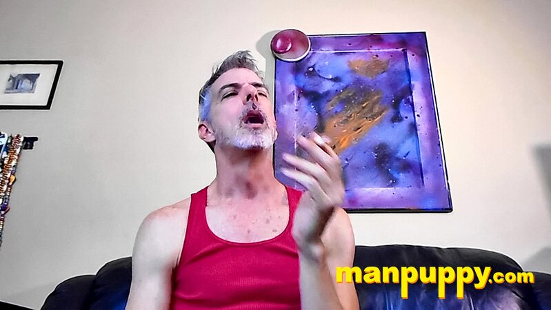 Richard Lennox blows smoke in your face while he masturbates