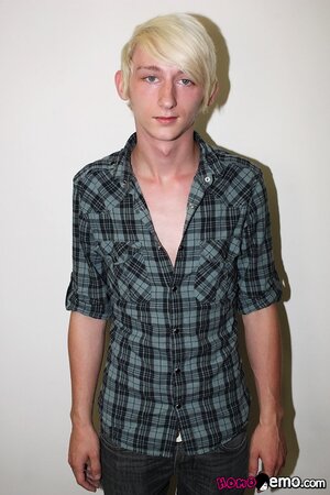 Slim twink Max Brown teases and jerks off for the camera