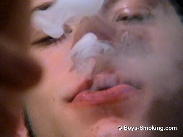 Bleu gets up close and personal in a solo smoking and masturbation session