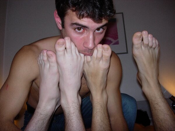 Foot lovers Fix, D.J., and Sel give each other blowjobs at the party