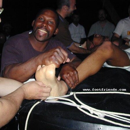 Bart and Mike get tied and tickled at the party with Mick