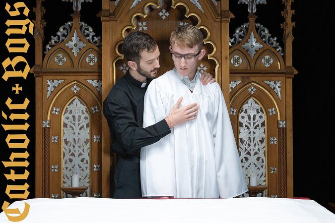 Altar boy Colton Fox sucks Father Tucker Barrett's cock