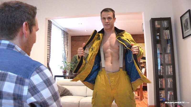 Ricky strips as fireman and jerks off for Pascal