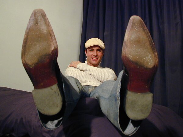 Junior’s boots smell of sweat and leather