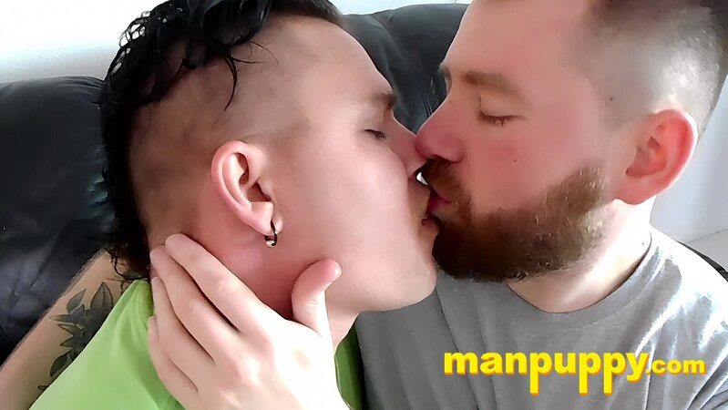 Leo Blue licks Kaleb DeWulf’s mouth and makes him moan