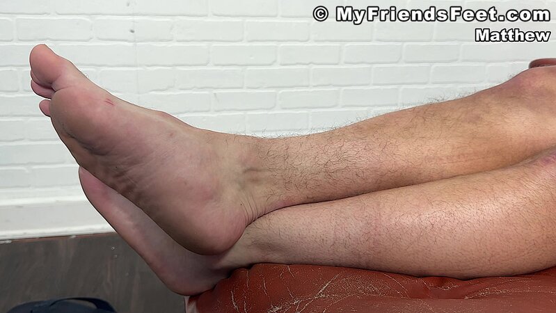 Matthew J relaxes with bare feet and teases you