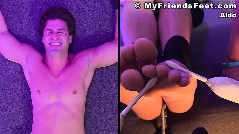 Dan Edwards uses fingers to tickle Aldo’s bare feet