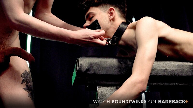 Bound Zayne Bright takes Ethan Tate’s huge cock deep and cums hard