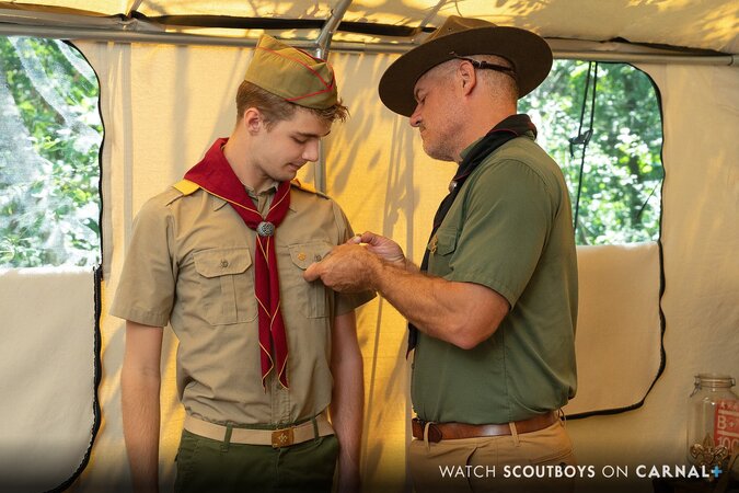 Scoutmaster Dillon Stone pops James Blond’s cherry in the main tent