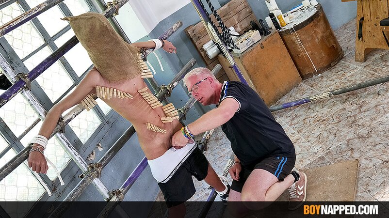 Ricky Vilela is blindfolded, tied up, and teased by Master Sebastian Kane