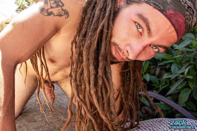 Jack Holden gets naked outdoors and strokes his cock in the sun