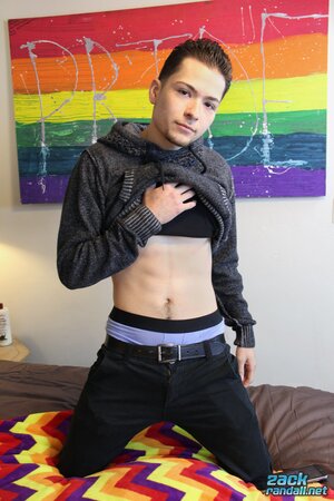 Hot twink Damian Good pumps his cock and lays back to squirt cum