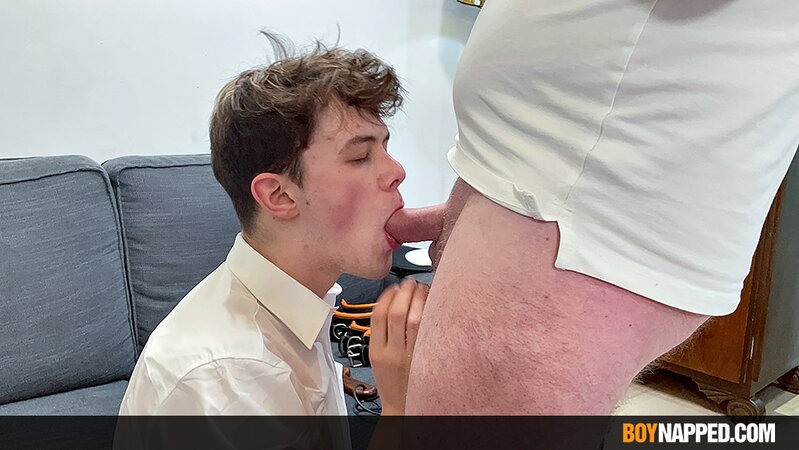 Felix Hanan spanks Jack Davis with a paddle