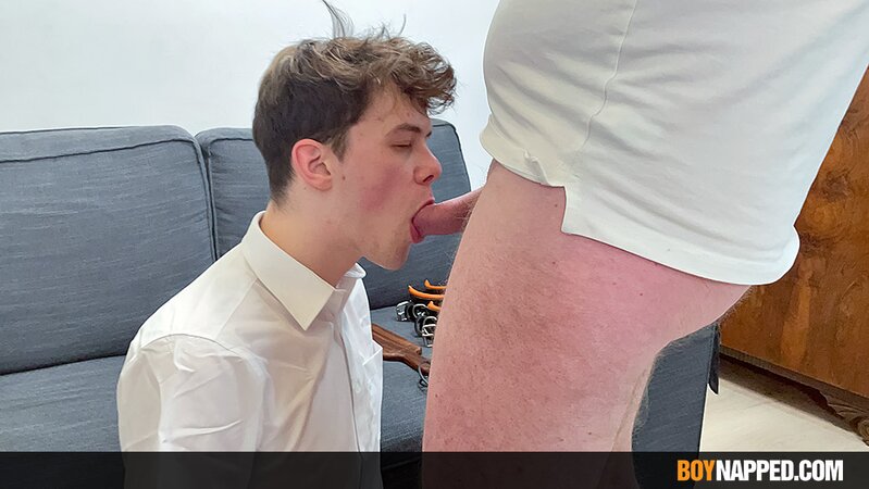 Felix Hanan spanks Jack Davis with a paddle