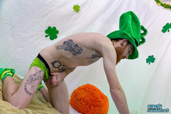 Dom Ty wanks his cock and cums for St. Patrick’s