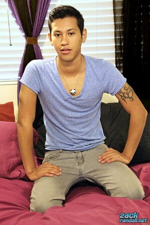 Tanned Alfonso strokes his cock and shoots juice