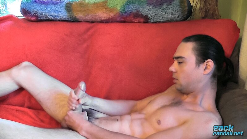 Zack Randall tastes cum after jerking off