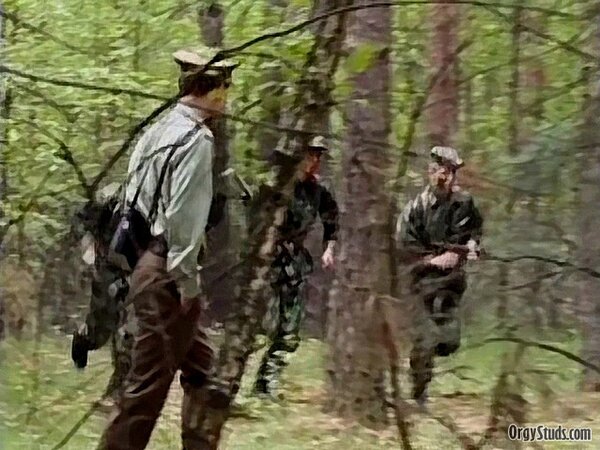 Michal and Peter lead a military orgy with deep throating