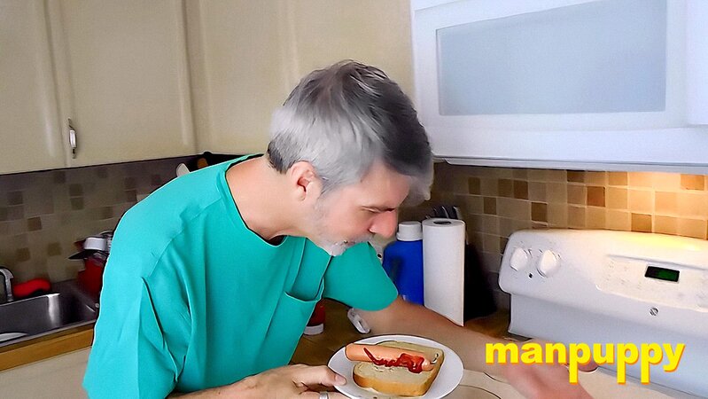 Richard Lennox gets humiliated and eaten by his giant step-dad in the kitchen