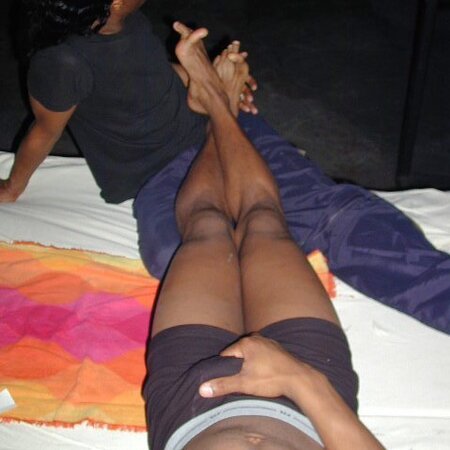 Lamar and John’s foot fetish and muscle play heats up the faux beach