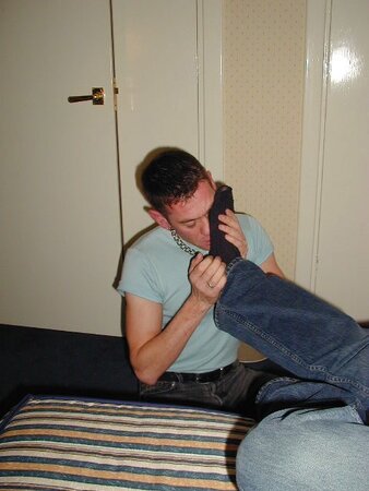 Ben and Peter show off sweaty socks before footplay begins