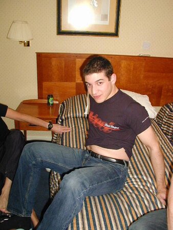 Ben and Peter show off sweaty socks before footplay begins
