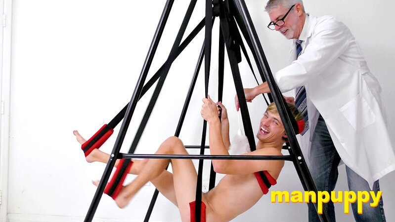 Richard Lennox tickles Frank Funsize from head to toe in the swing