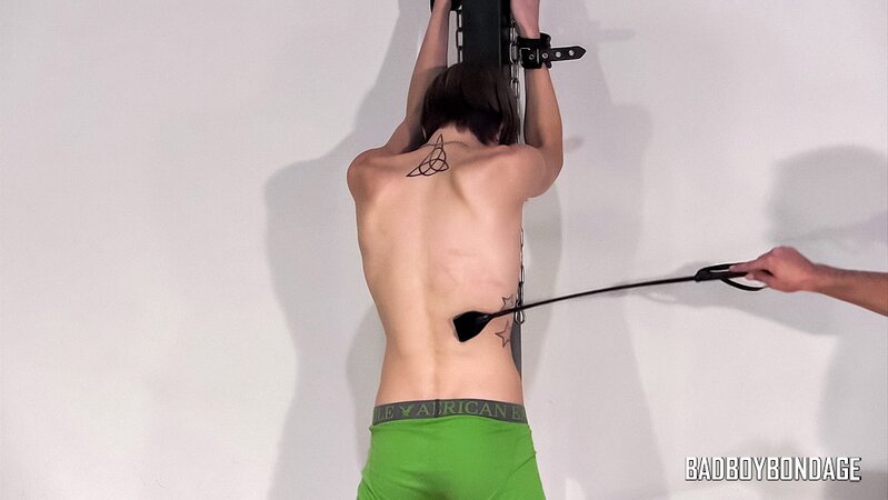 Anthony Fiasco is tied naked while Aiden Vanity pulls his rope