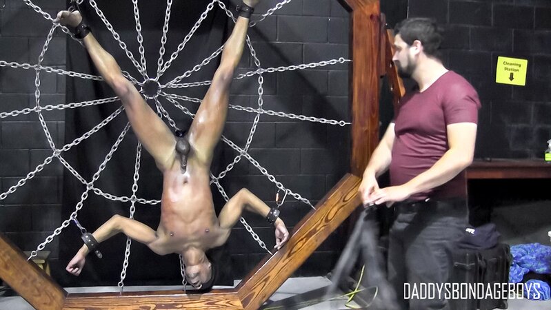 Kaden Roads spanks and plays with RT’s cock and nipples