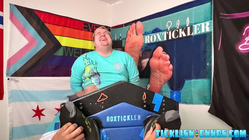 Interracial foot fetish and tickling domination with J and chubby Matt