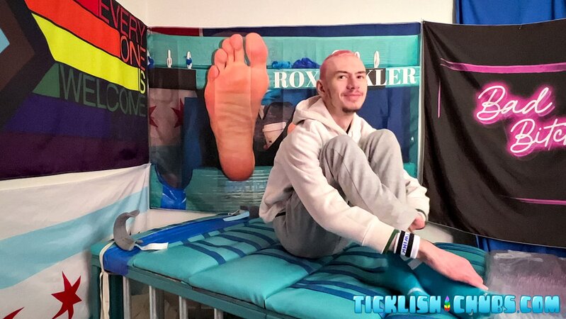 Matt surprises Chase with a thorough tickling in the bedroom