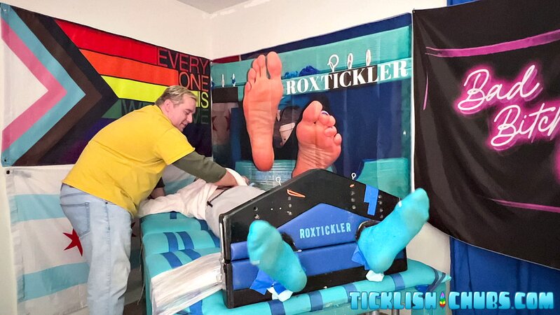 Matt surprises Chase with a thorough tickling in the bedroom