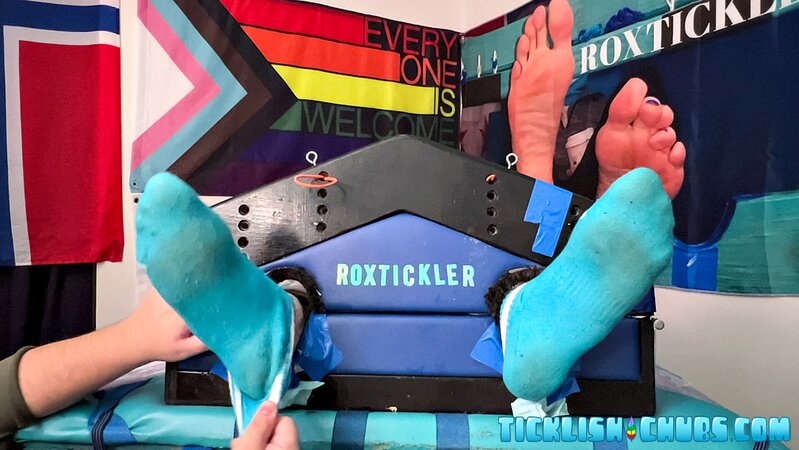 Matt surprises Chase with a thorough tickling in the bedroom