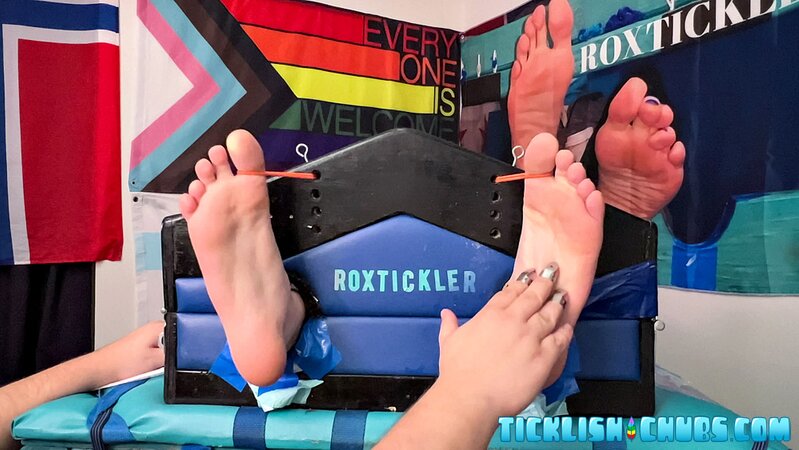 Matt surprises Chase with a thorough tickling in the bedroom