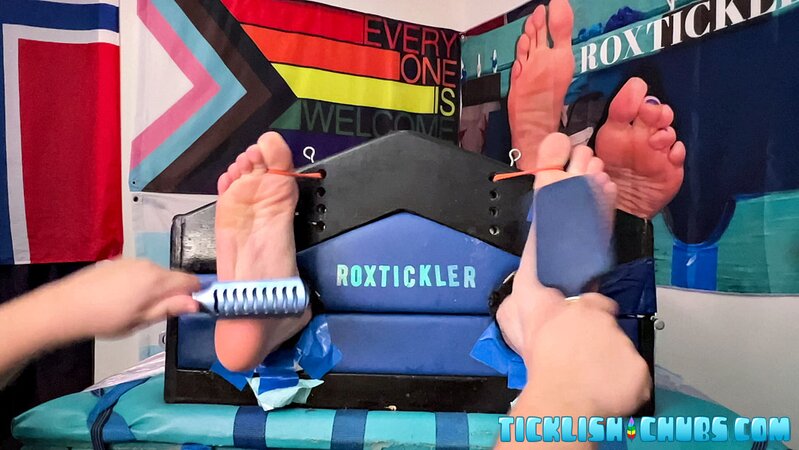Matt surprises Chase with a thorough tickling in the bedroom