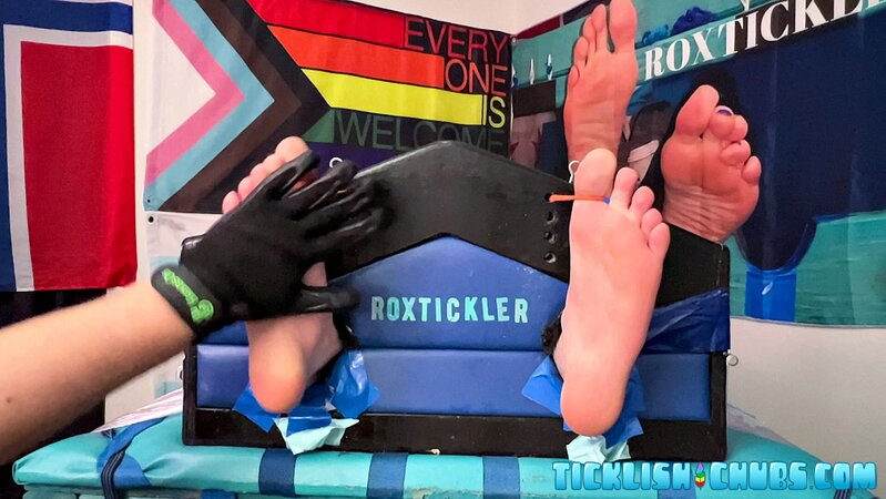 Matt surprises Chase with a thorough tickling in the bedroom