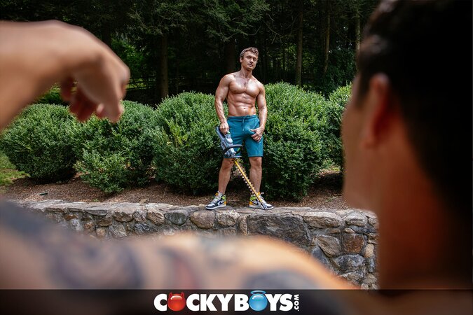 Alex Kof fills Cody Seiya’s ass while Cody cums all over himself