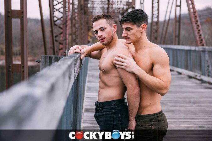 Aiden Ward fucks Jake Matthews piledriver style before breeding and fingering